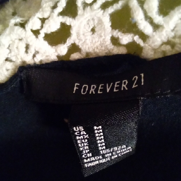 Womans M Forever 21 Black Rebel Rider Tank Top Cutout Lace Back Trim Summery - Picture 2 of 4